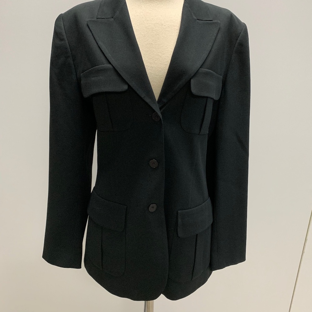 Women's Single Breasted Blazer Jacket- Black